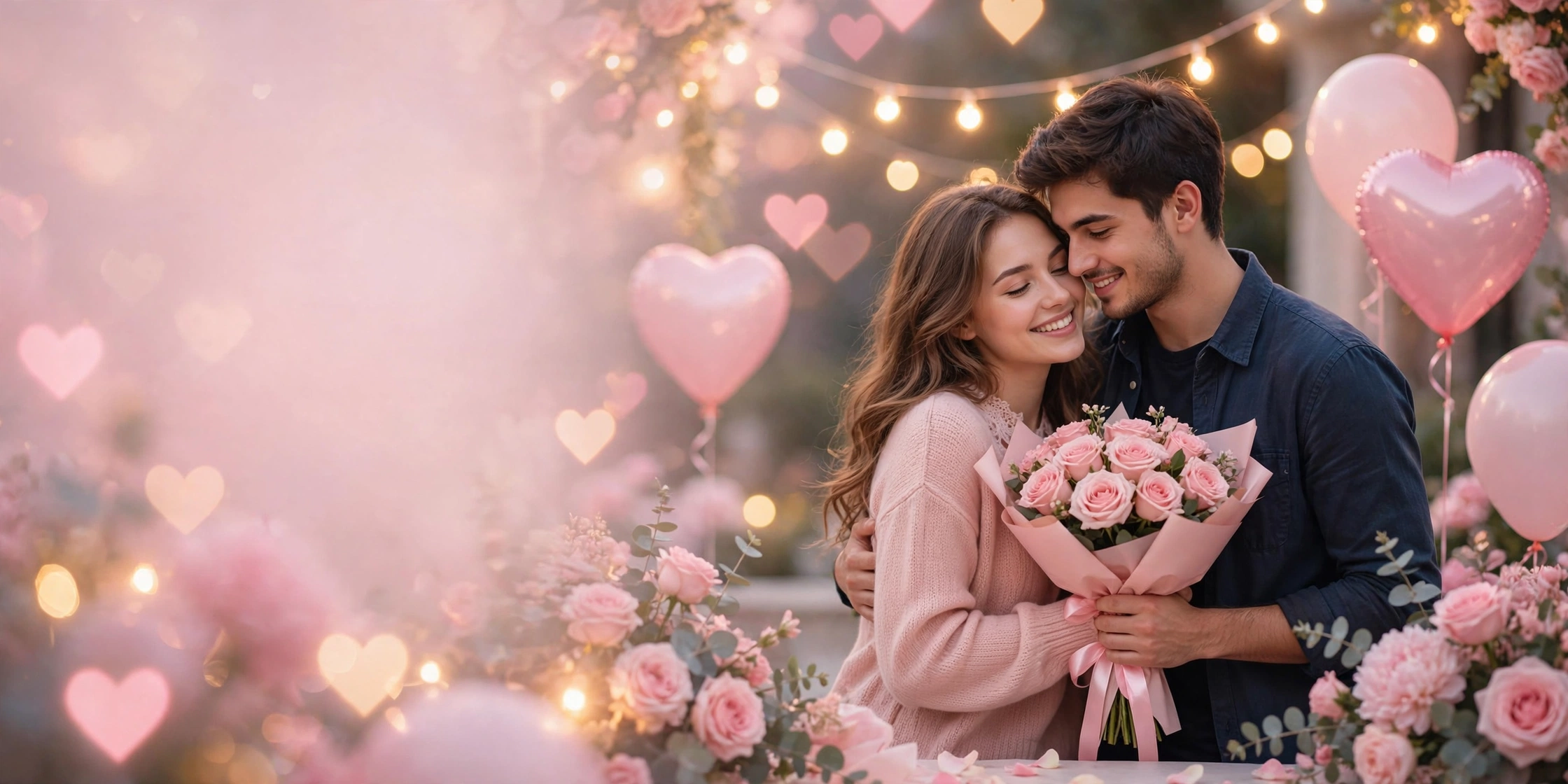 Anniversary Wishes for Girlfriend - Boy giving roses
