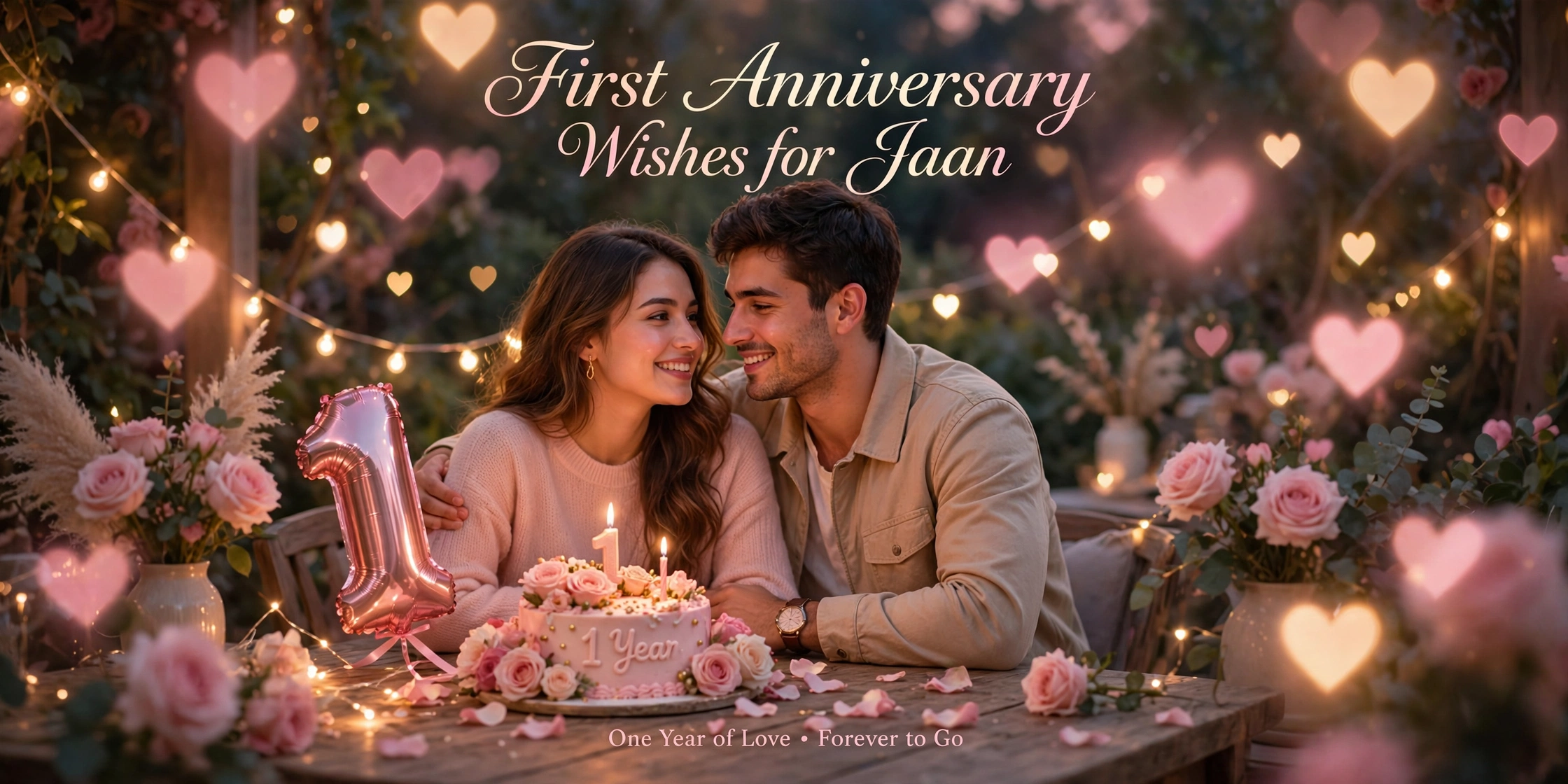 First Anniversary Wishes for Jaan - 1 Year Cake